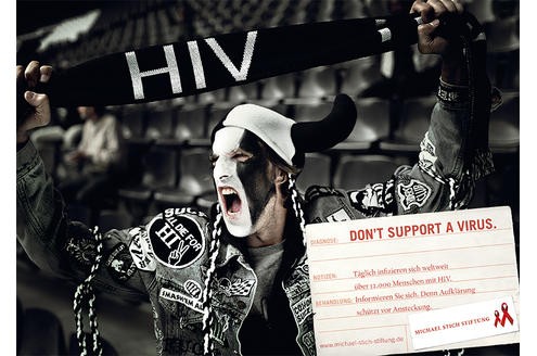 Appell nicht nur an Fußballfans: Unterstütze keinen Virus.