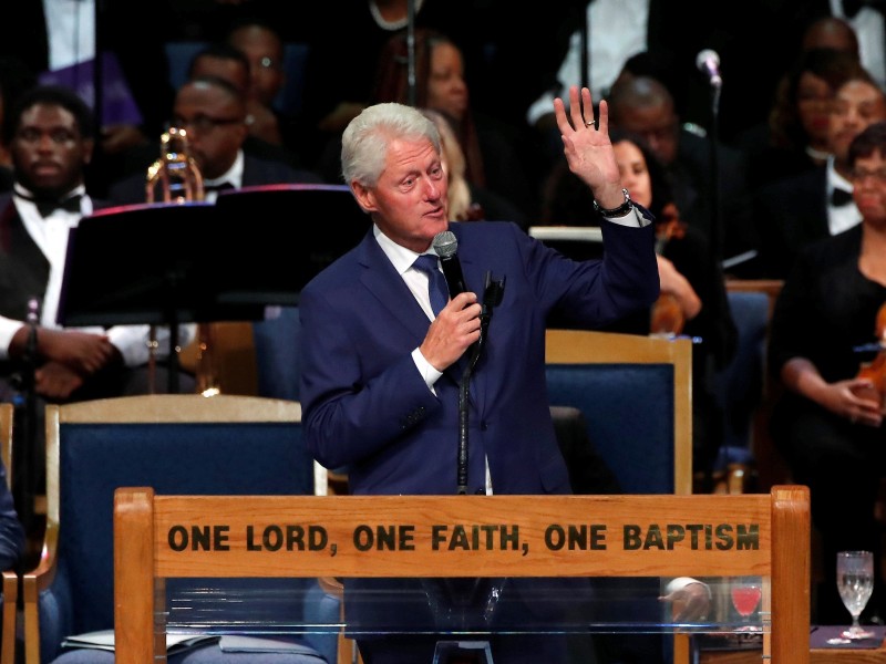 Auch Ex-US-Präsident Bill Clinton hielt eine Lobrede auf Aretha Franklin. 