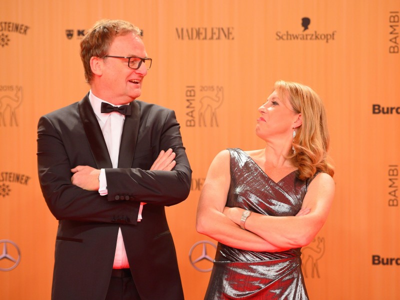Talkshow-Moderator Frank Plasberg und seine Frau, die Moderatorin Anne Gesthuysen, posierten für die Fotografen. 
