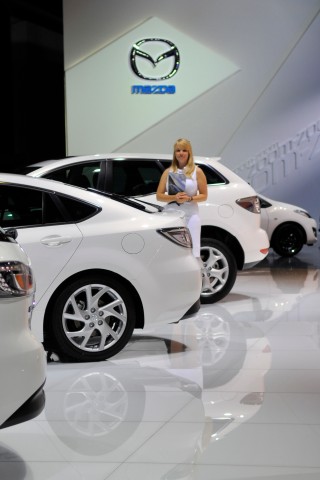 Auch Mazda präsentiert sich in hellen Tönen. Foto: Denise Ohms