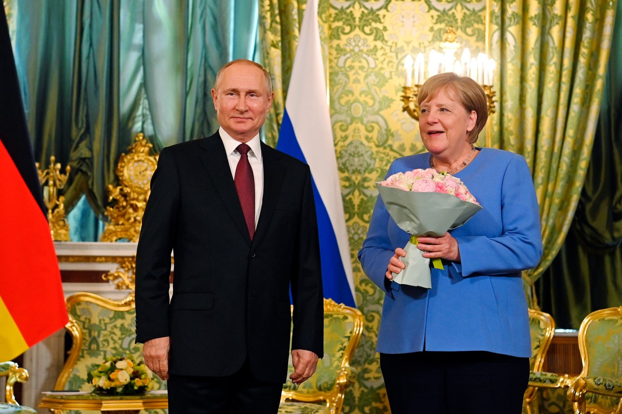 Angela Merkel bei ihrem letzten Besuch im Kreml im August 2021. 