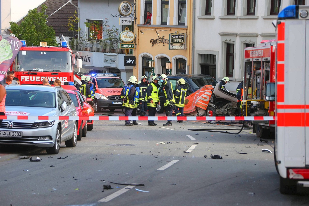 Der Unfall geschah im Geschäftsviertel der Kleinstadt Saarwellingen.