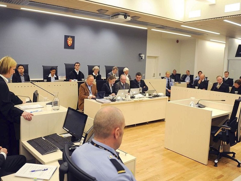 Der Gerichtssaal, in dem der Prozess gegen Breivik verhandelt wird.