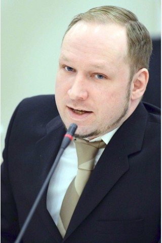 Anders Behring Breivik im Gerichtssaal.