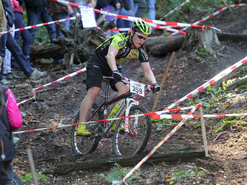 Mountainbike , Finale um den NRW Cup am 30.09.2012 in Haltern Am Dachsberg.  Lukas Müller ( NUTRIXXION MTB )Foto: Gerhard Schypulla WAZ FotoPool