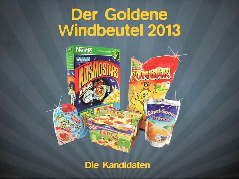 2013 hat Foodwatch zum fünften Mal den Goldenen Windbeutel verliehen. In diesem Jahr gesucht: die dreistesten Werbemaschen bei Kinderprodukten. Fast 120.000 Menschen haben sich an der Umfrage beteiligt.