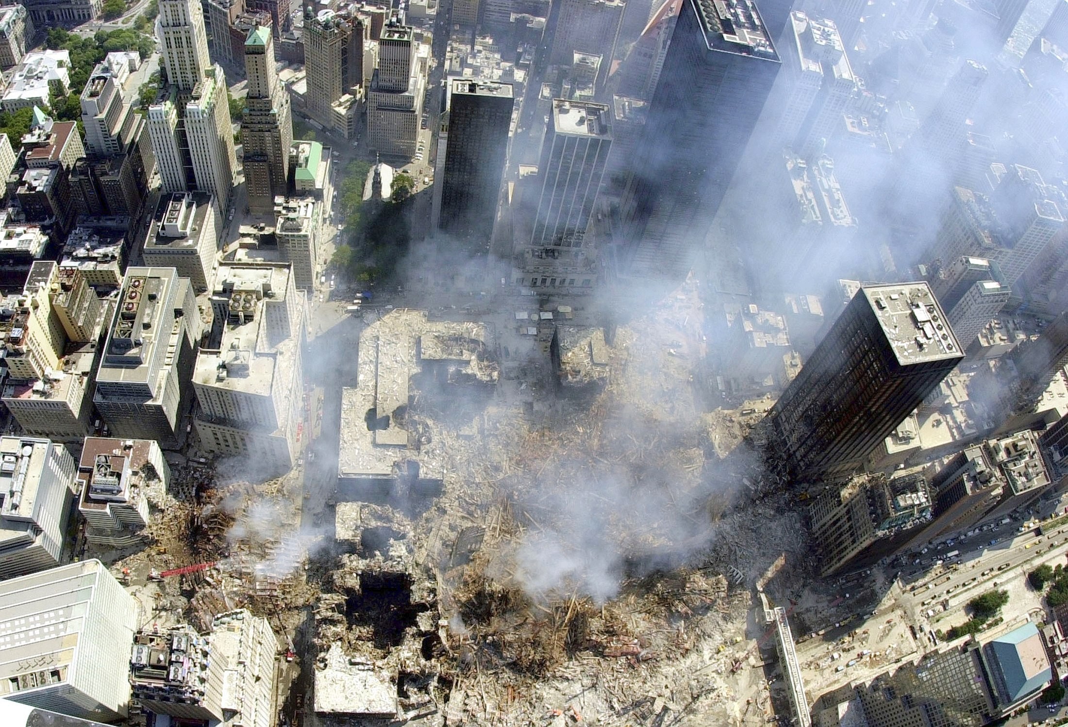 Ground Zero in den Tagen und Wochen nach 9/11.