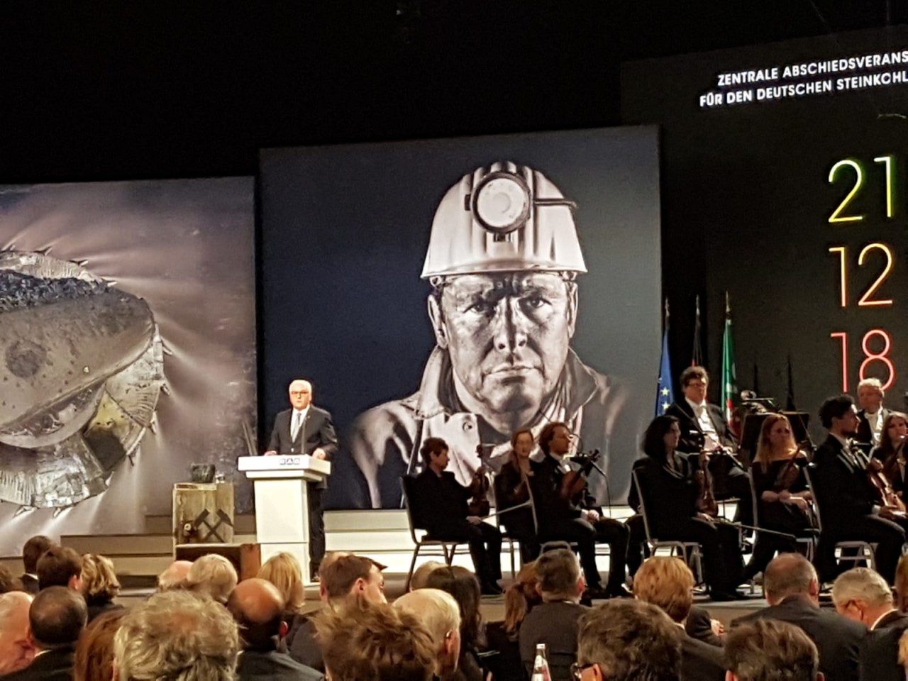 Bundespräsident Frank-Walter Steinmeier bei seiner Rede auf Prosper Haniel.