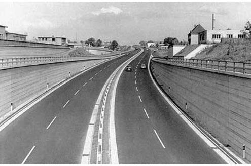 Blick von der Anschlussstelle Dorstener Straße in östliche Richtung, 60er-Jahre.