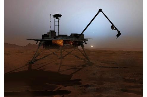 2008, USA: Die Mars-Sonde Phoenix landet als erstes Raumfahrzeug auf dem Mars. 