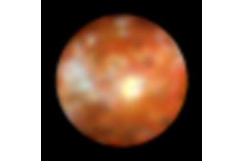 Der Jupitermond Io, aufgenommen von Hubble.
Bild: Nasa