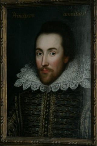 Das enthüllte Porträt Shakespeares. Foto: ap