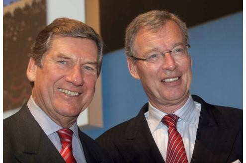 Vorstandsvorsitzender ist Ekkehard Schulz (l.), Aufsichtsratsvorsitzender ist Gerhard Cromme.