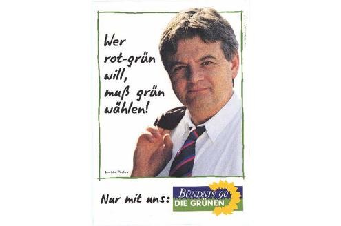 Wer rot-grün will, muß grün wählen! Joschka Fischer [1994] (c) Archiv Grünes Gedächtnis