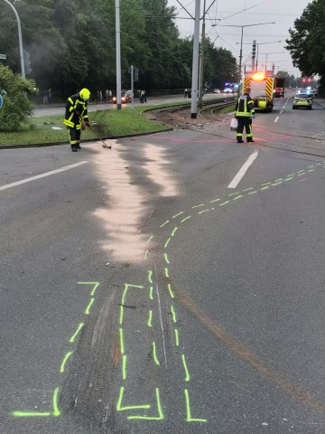Unfallaufnahme an der Münsterstraße. 