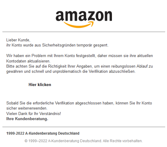 Amazon: Diese Phishing-Mail macht derzeit die Runde. 