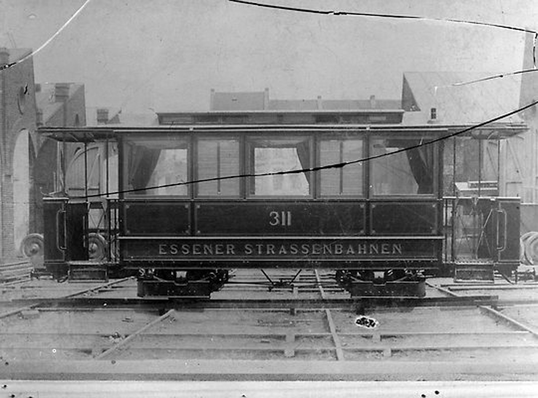 Herbrand Beiwagen (Wagennummerserie 299-313). Wurde 1930 ausgemustert. (Aufnahmedatum unbekannt).