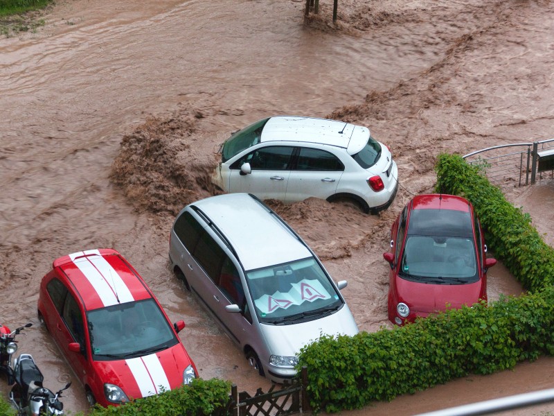 Mehrere Straßen in Schwäbisch Gmünd wurden bei dem Unwetter überschwemmt.