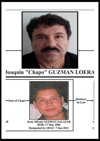 Das US-Finanzministerium hatte vor Kurzem dieses Flugblatt herausgegeben. Darauf zu sehen: Joaquín „El Chapo“ Guzmán und sein Sohn Jesús Alfredo.