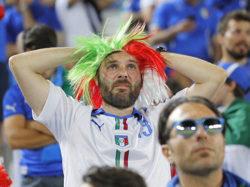 Der Angstgegner – besiegt, die italienischen Fans...