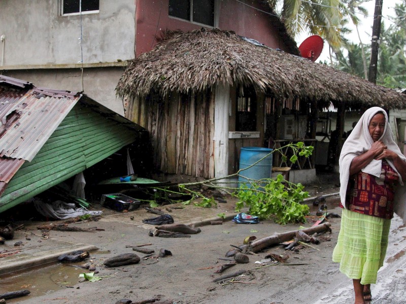 In Nagua in der Dominikanischen Republik zerstörte der Hurrikan zahlreiche Häuser.