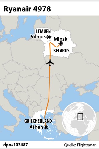Der Ryanair-Flug 4978 nach Litauen musste in Minsk landen. 