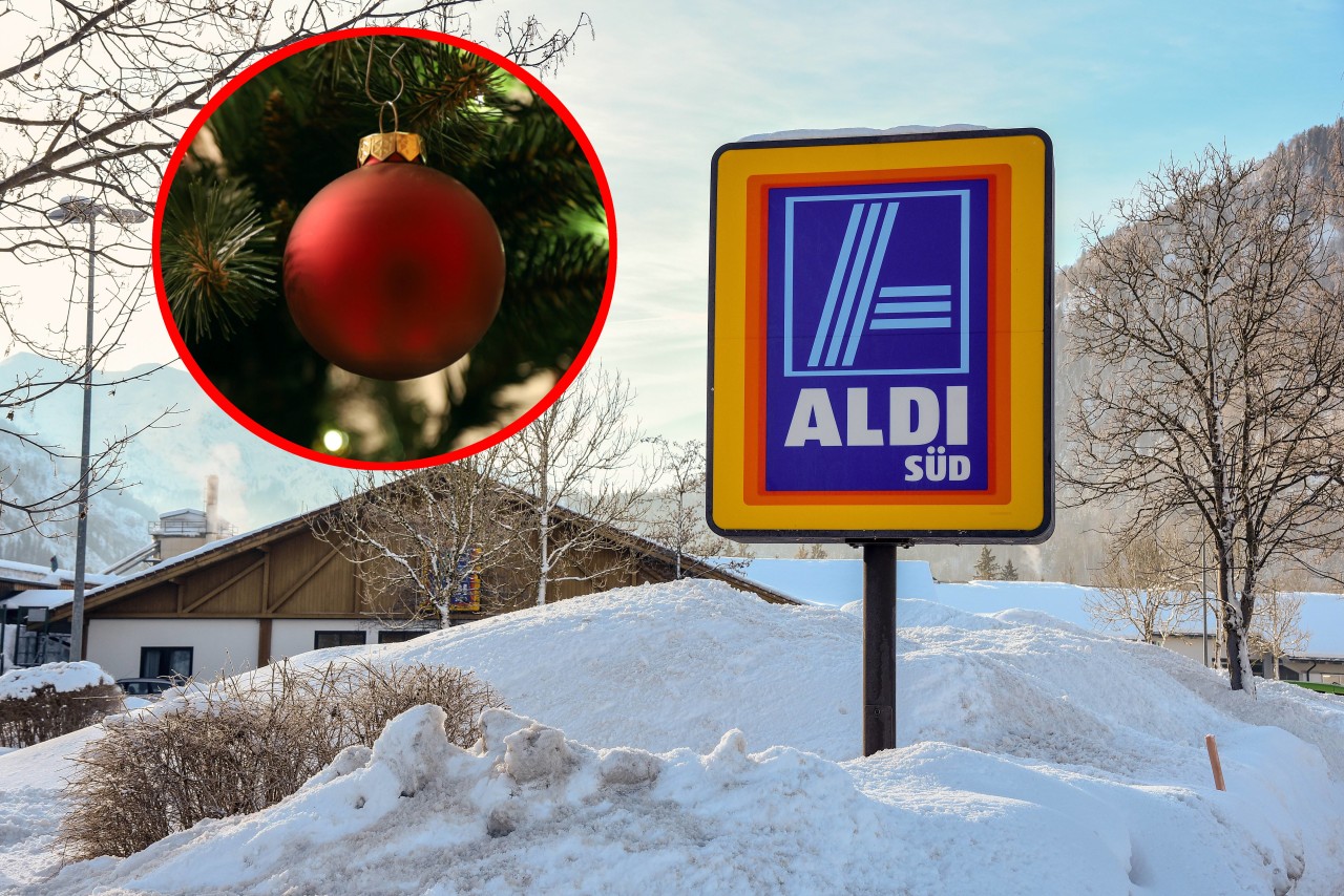 Eine Aldi-Kundin sucht Weihnachtsdeko beim Discounter.