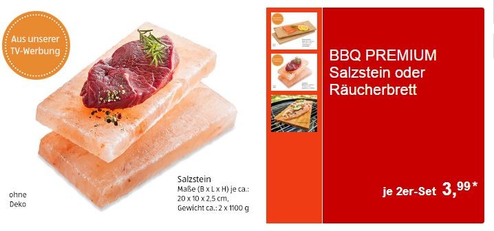 Einen solchen Salzstein hatten Aldi-Kunden gekauft und in den Backofen bzw. den Weber-Grill gelegt.