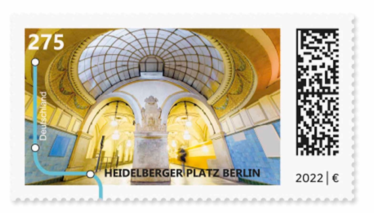 Die Deutsche Post widmet einer Berliner U-Bahn-Station eine Briefmarke. 