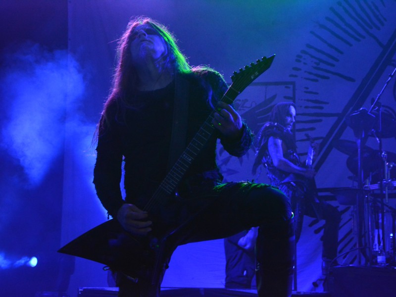 Die Band Behemoth bei ihrem Auftritt im Amphitheater Gelsenkirchen. Dort fand wieder das Rock Hard Festival statt.