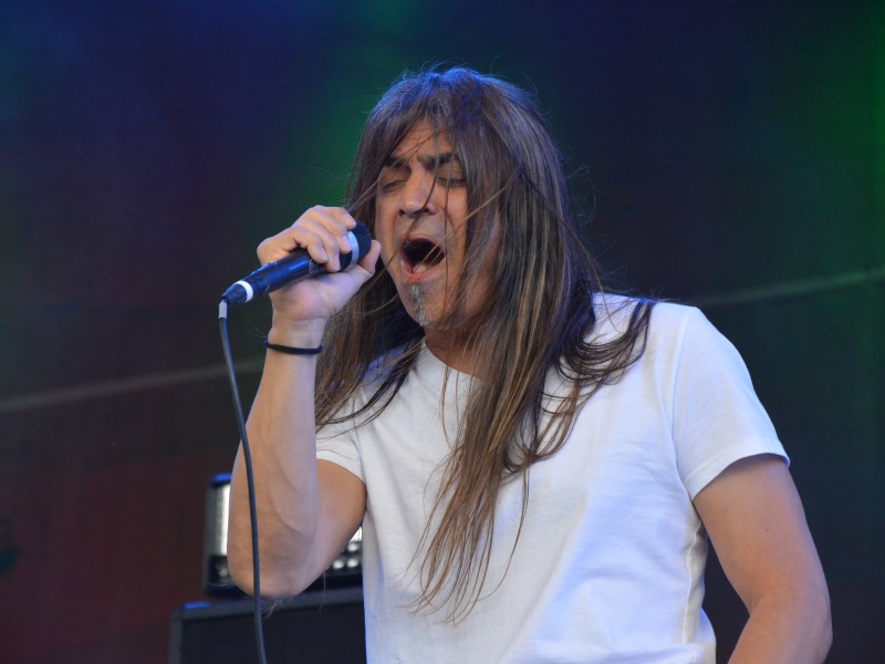 Die Band Fates Warning bei ihrem Auftritt im Amphitheater Gelsenkirchen. Dort fand wieder das Rock Hard Festival statt.