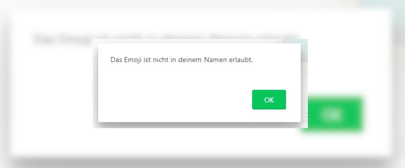 Das Haken-Emoji im Profilnamen ist bei Whatsapp nicht mehr erlaubt. Diese Fehlermeldung wird einem angezeigt.