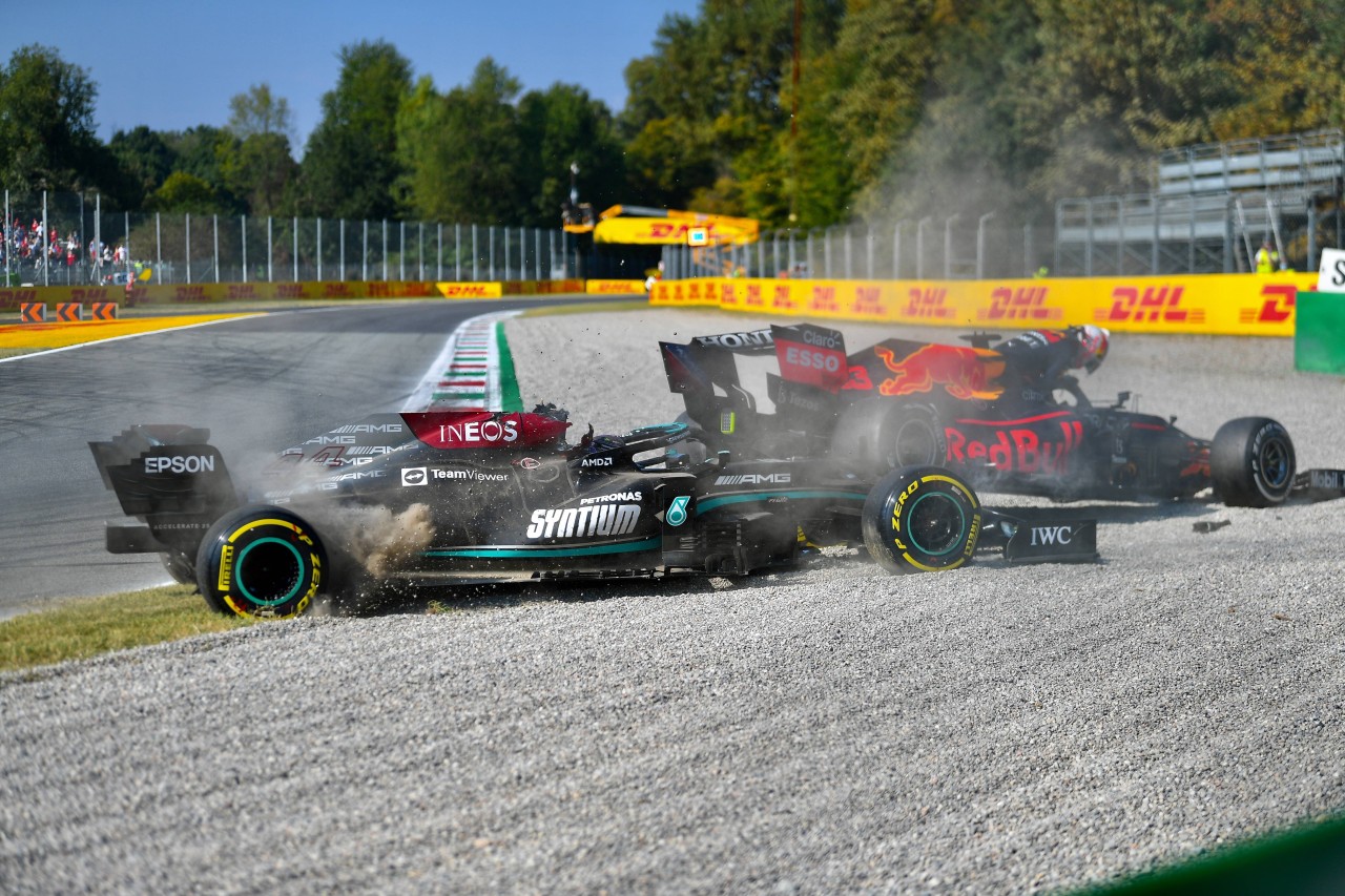Formel 1: Der Unfall zwischen Lewis Hamilton und Max Verstappen.