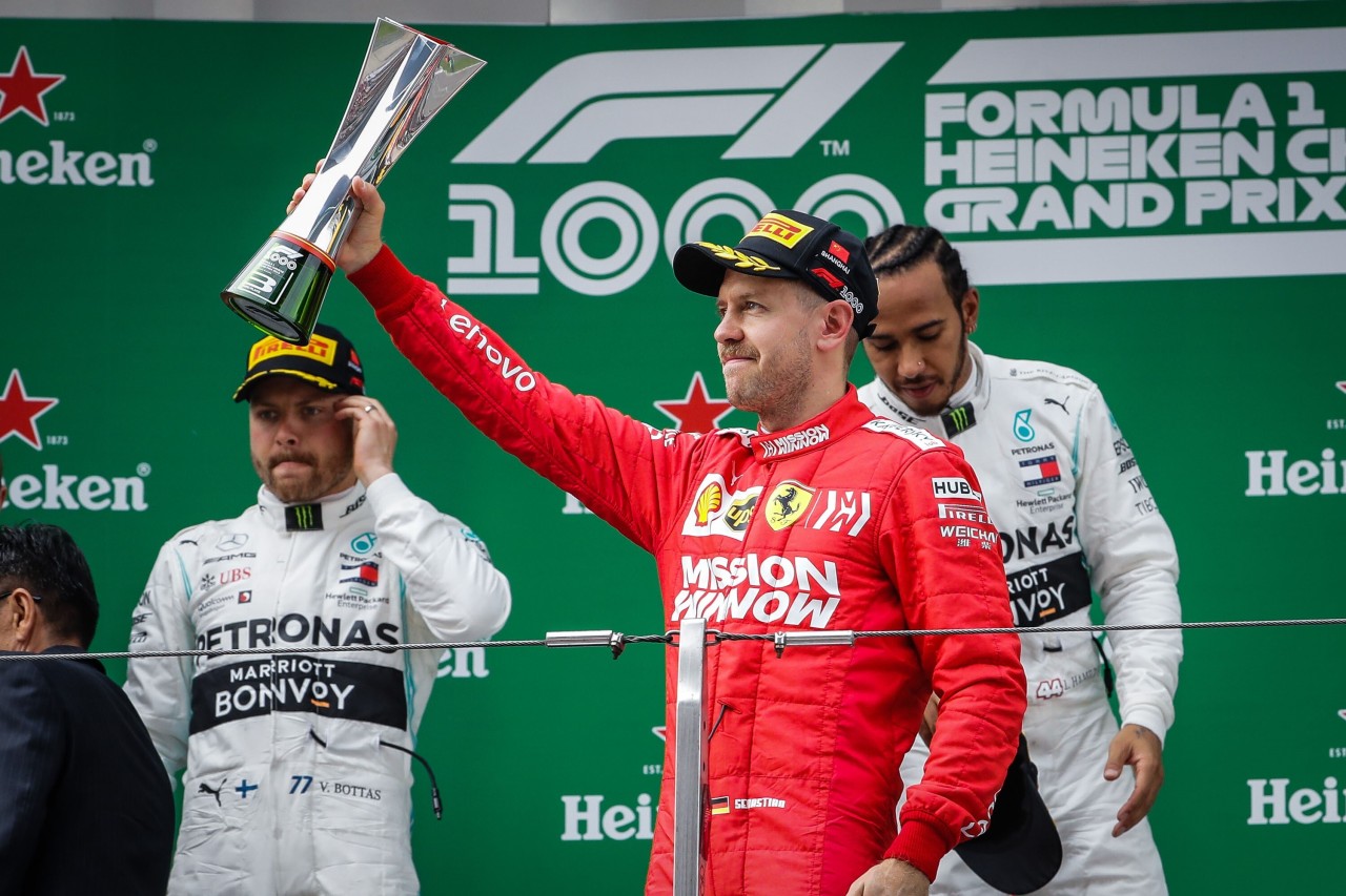 Beim letzten Rennen in China, stand Sebastian Vettel auf dem Podium.