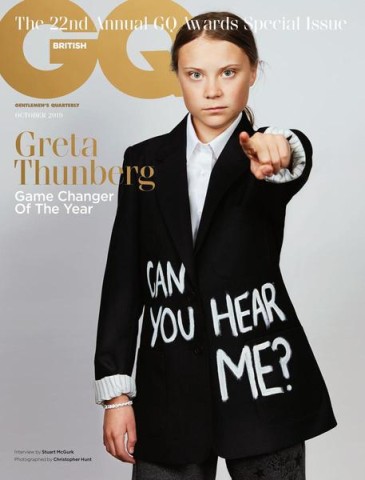 Greta Thunberg wird vom Männer-Magazin „GQ“ ausgezeichnet. 