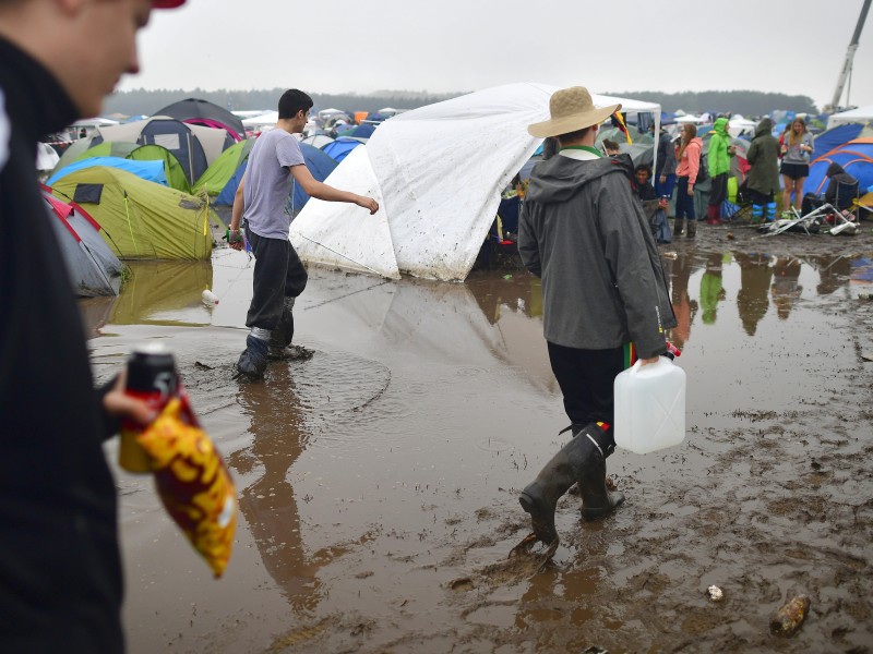 Viele Zelte waren durch die Regenfälle unbewohnbar geworden.