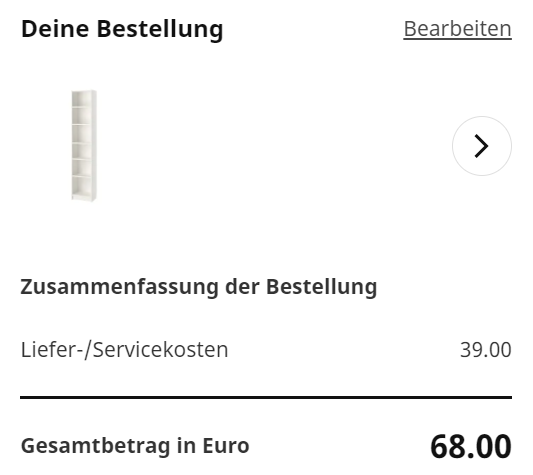 Ikea berechnet bei einem 29-Euro-Regal satte 39 Euro Service- und Lieferkosten. (Symbolfoto)