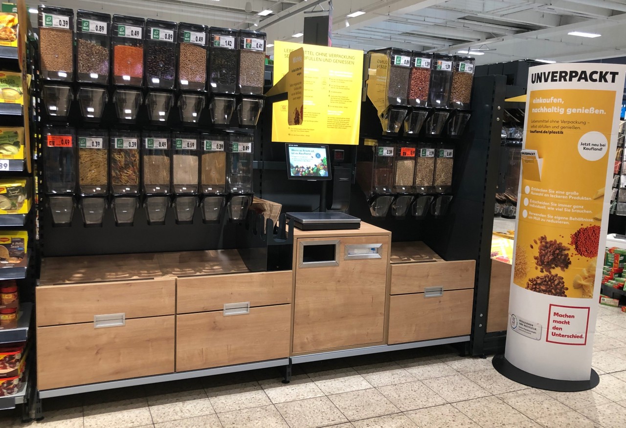 Kaufland: Mit seinen Unverpackt-Stationen setzt der Supermarkt auf mehr Nachhaltigkeit beim Einkauf.