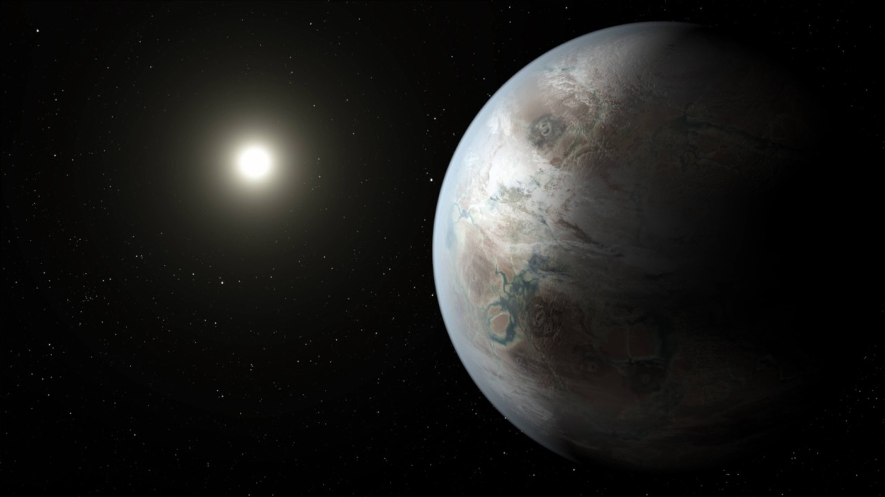 Eine Zeichnung von "Kepler 452b": So könnte der erdähnliche Planet aussehen.
