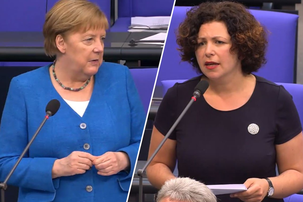 Fragestunde im Bundestag: Linke-Fraktionschefin Amira Mohamed Ali befragte Kanzlerin Angela Merkel zu einer Spahn-Aussage.