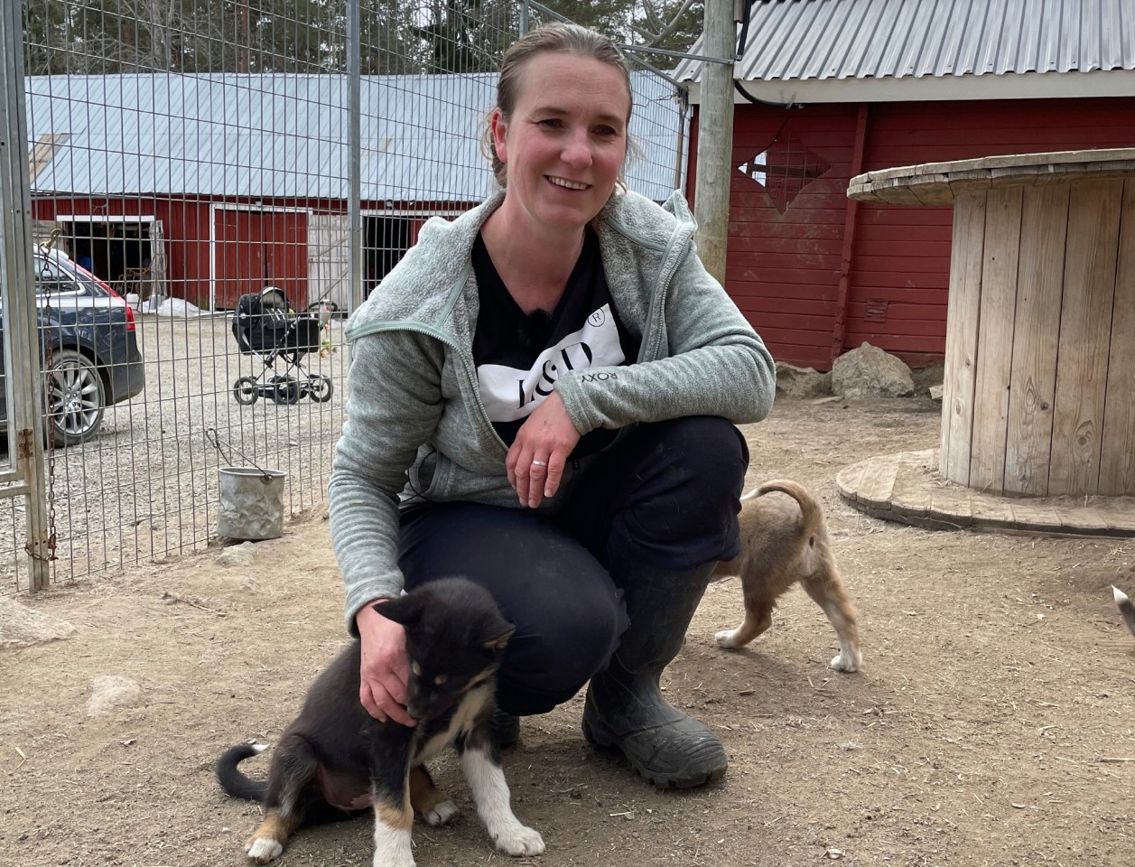 Monika Karlsson betreibt mit ihrem Mann Torben eine Huskyfarm im Norden Schwedens.