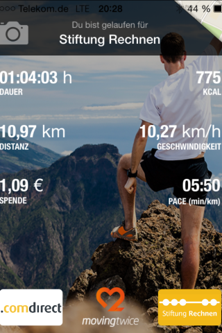 Die App Moving Twice ermöglicht es Läufern, mit jeder Trainigseinheit an gute Zwecke zu spenden.