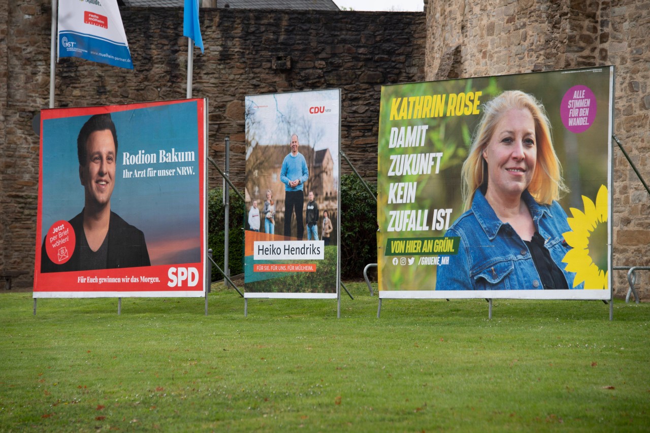 Mülheim: Kurz vor der NRW-Wahl 2022 ist ein Werbebanner der Grünen abhanden gekommen. (Symbolfoto)