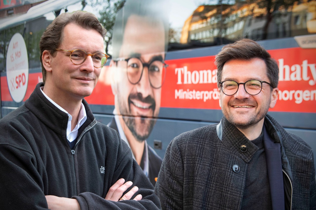 Wer gewinnt die NRW-Wahl 2022 – Hendrik Wüst (l.) oder Thomas Kutschaty (r.)?