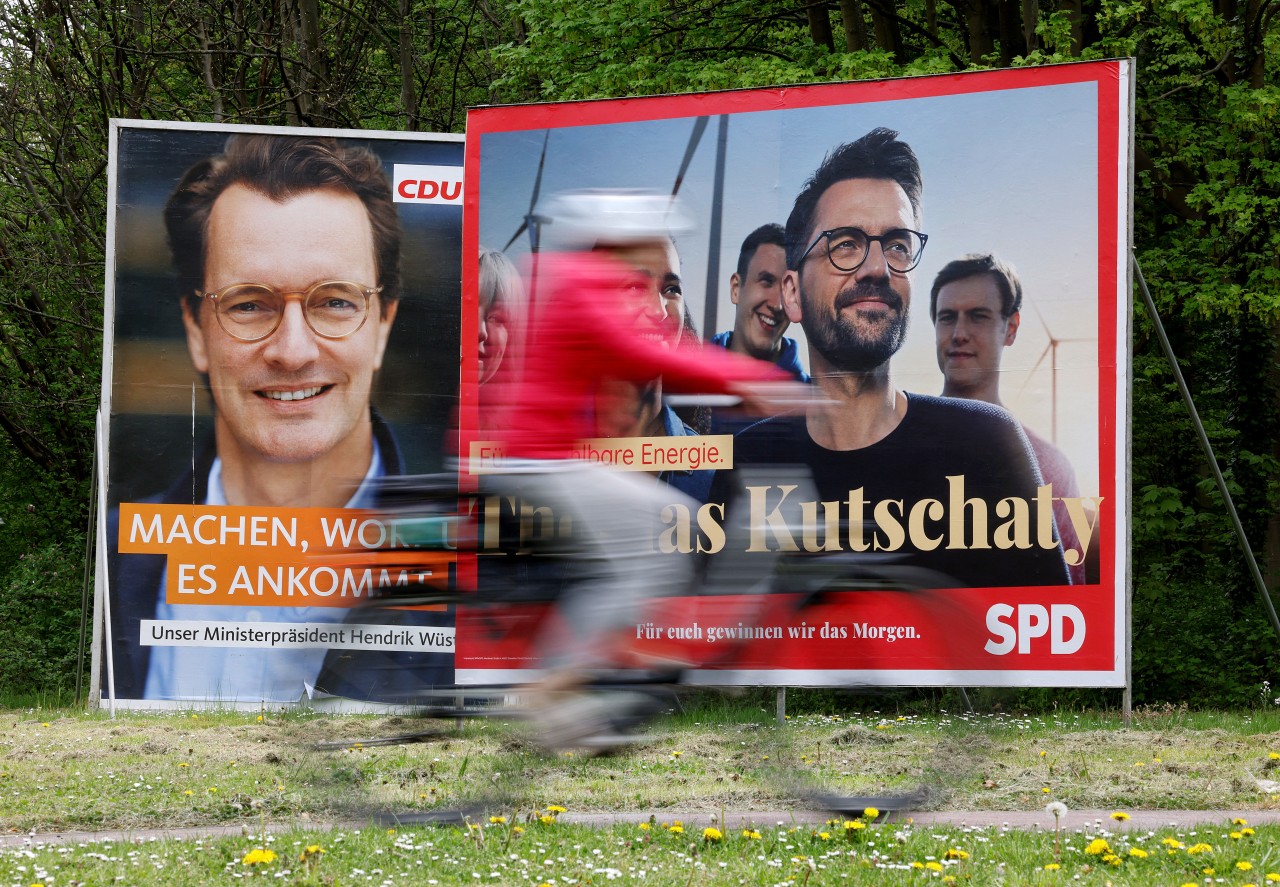 NRW-Wahl 2022: Wahlplakate der SPD und CDU. (Symbolfoto)