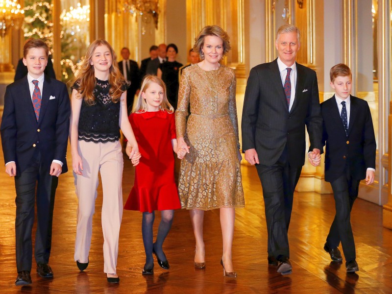 Belgiens Königspaar Philippe und Mathilde hat insgesamt vier Kinder (v.l.): Prinz Gabriel, Prinzessin Elisabeth, Prinzessin Eleonore und Prinz Emmanuel.