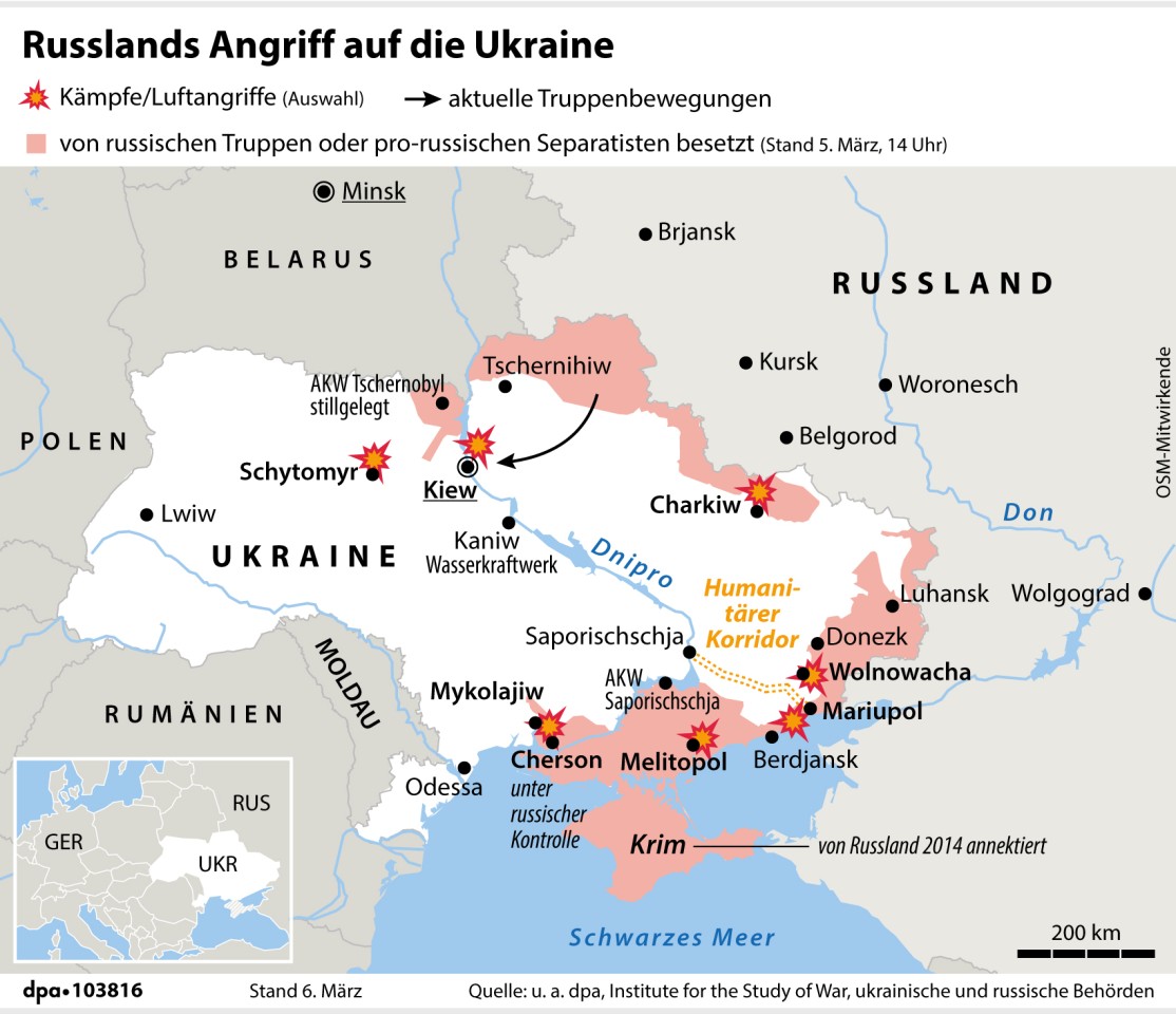 Die aktuelle Kriegslage in der Ukraine.