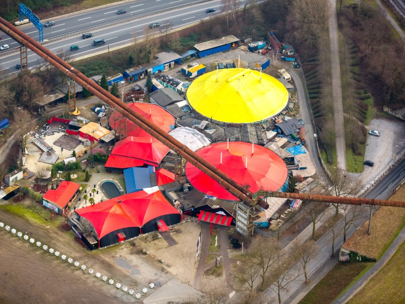 Der Betreiber hatte aber noch große Pläne für das Gelände: Eine Laser-Tag-Halle sollte hier entstehen.

Foto: Luftbild Blossey