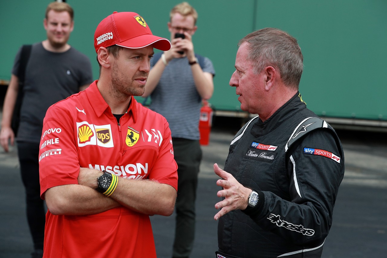 Sebastian Vettel mit Martin Brundle.