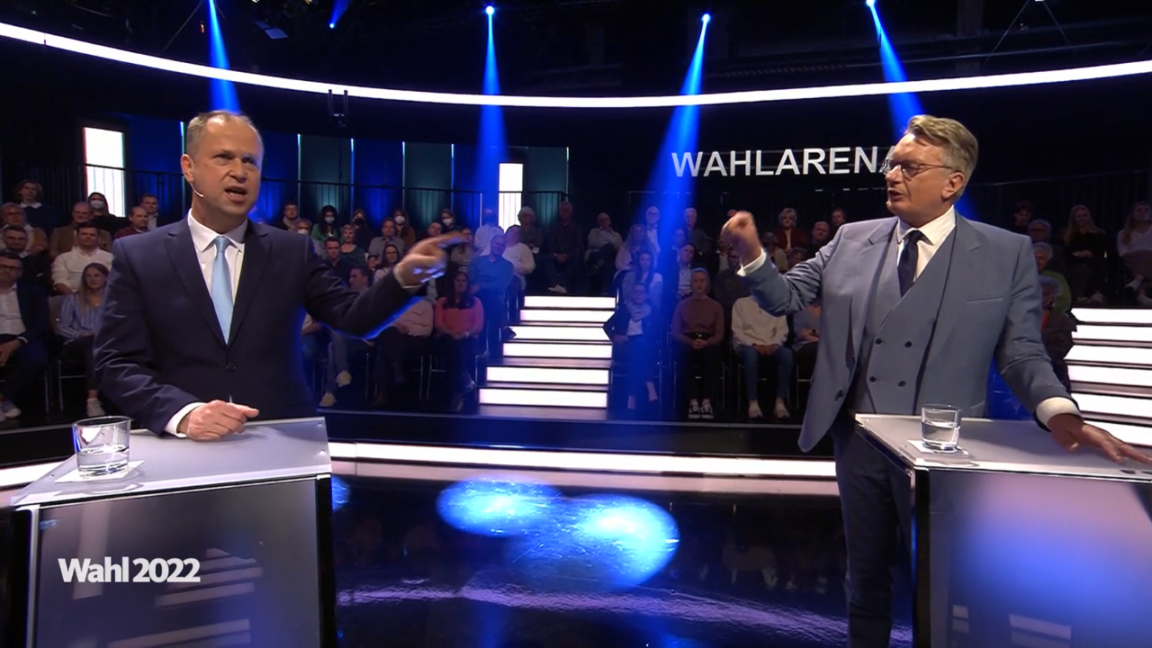 Hitzige Wortgefechte zwischen Stamp und Wagner in der WDR-Wahlarena. 